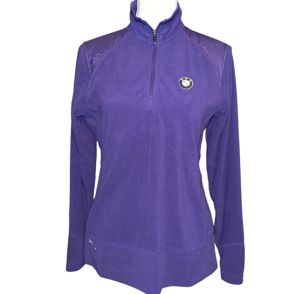 PING Fleece Pull Over Women’s Sz Medium Purple BMW Logo Embroidered Quarter Zip